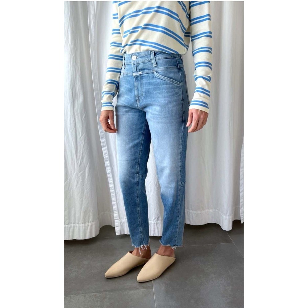 Closed - High Waist Light Blue Straight‎ Jeans Size 27 Made In Italy